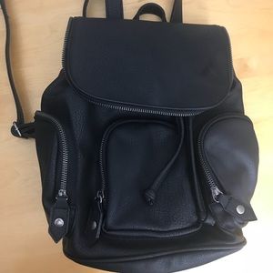 Target black faux leather backpack
